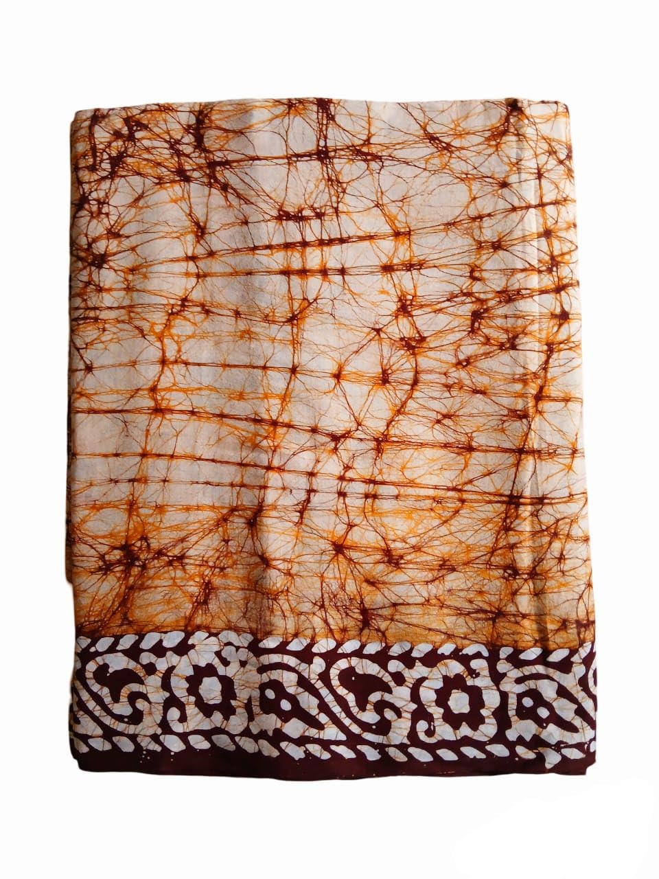 SHIBA INTERNATIONALShiba Unstitched Santiniketan Hand Printed Wax Batik 100% Cotton Fabric for BLOUSE (Set 1 pc) (1 Meter)