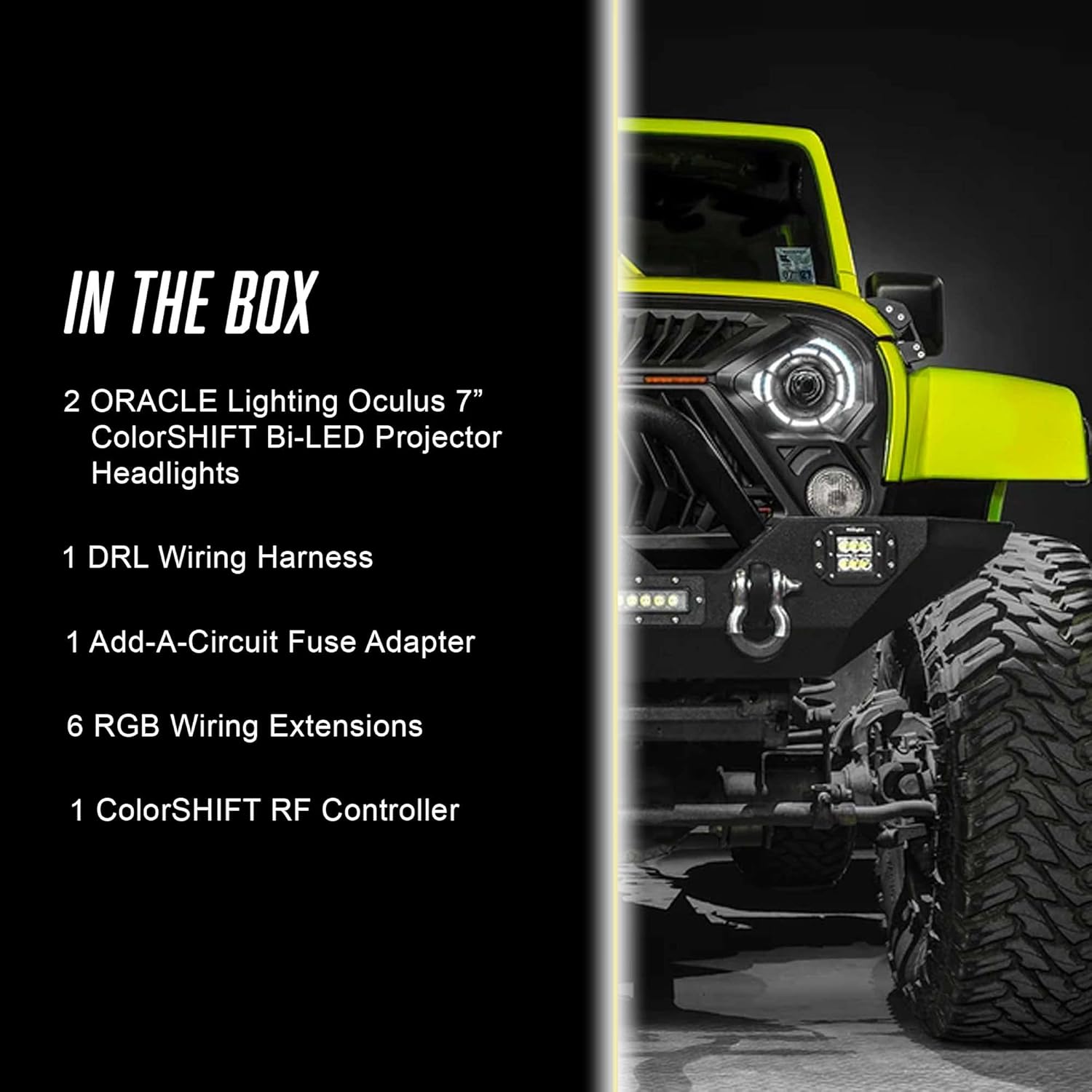 Oracle Lighting 5876-330: Oculus 7" Colorshift Bi-Led Projector Headlights For Jeep Wrangler Jk