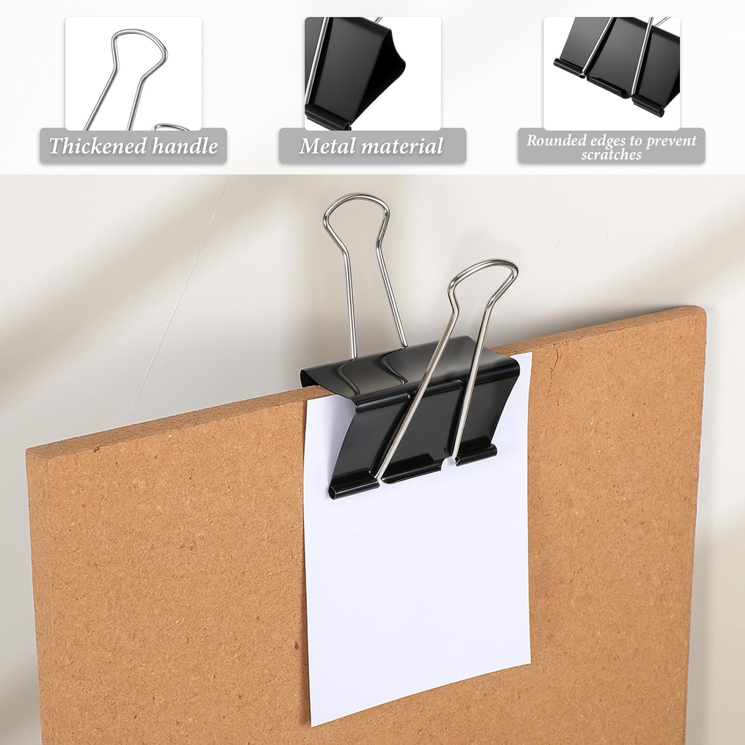 24 Pack Extra Large Binder Clips Jumbo Binder Clips 3 inch, Heavy Duty Paper Clamps for Office and Home Supplies, Black