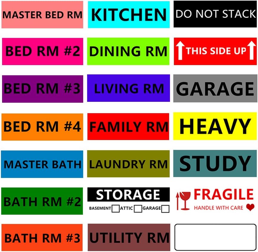 Color Coding Moving Labels | Room Organization Stickers For Packing Boxes