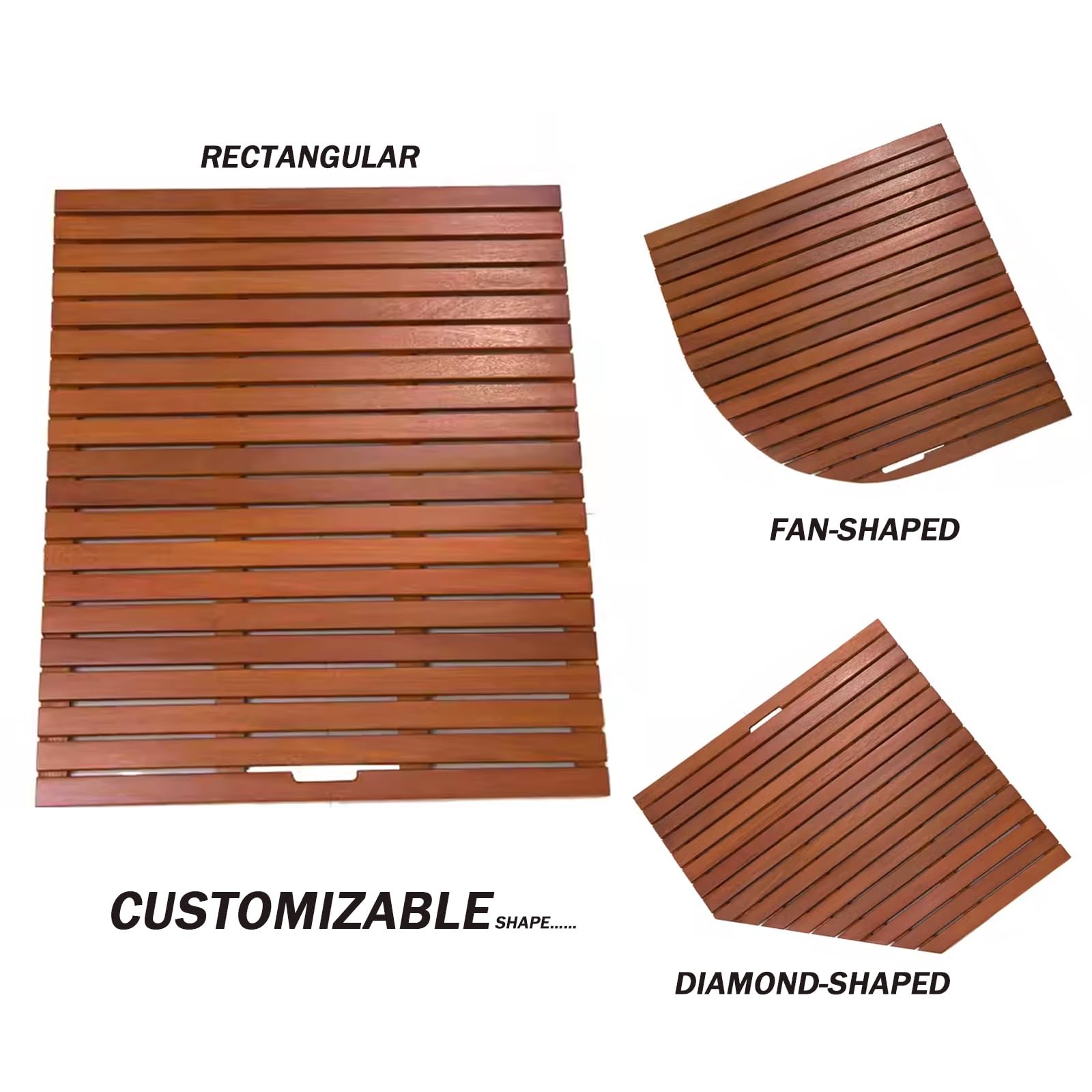 Pedana Doccia in Legno,Pedana Doccia Legno Naturale,Pedana in Legno,Grata Doccia Legno di Lusso,Doccia Legno,Grigliato,Tappetino Doccia,per Pavimento del Bagno(W40xL70cm/W16xL28in)