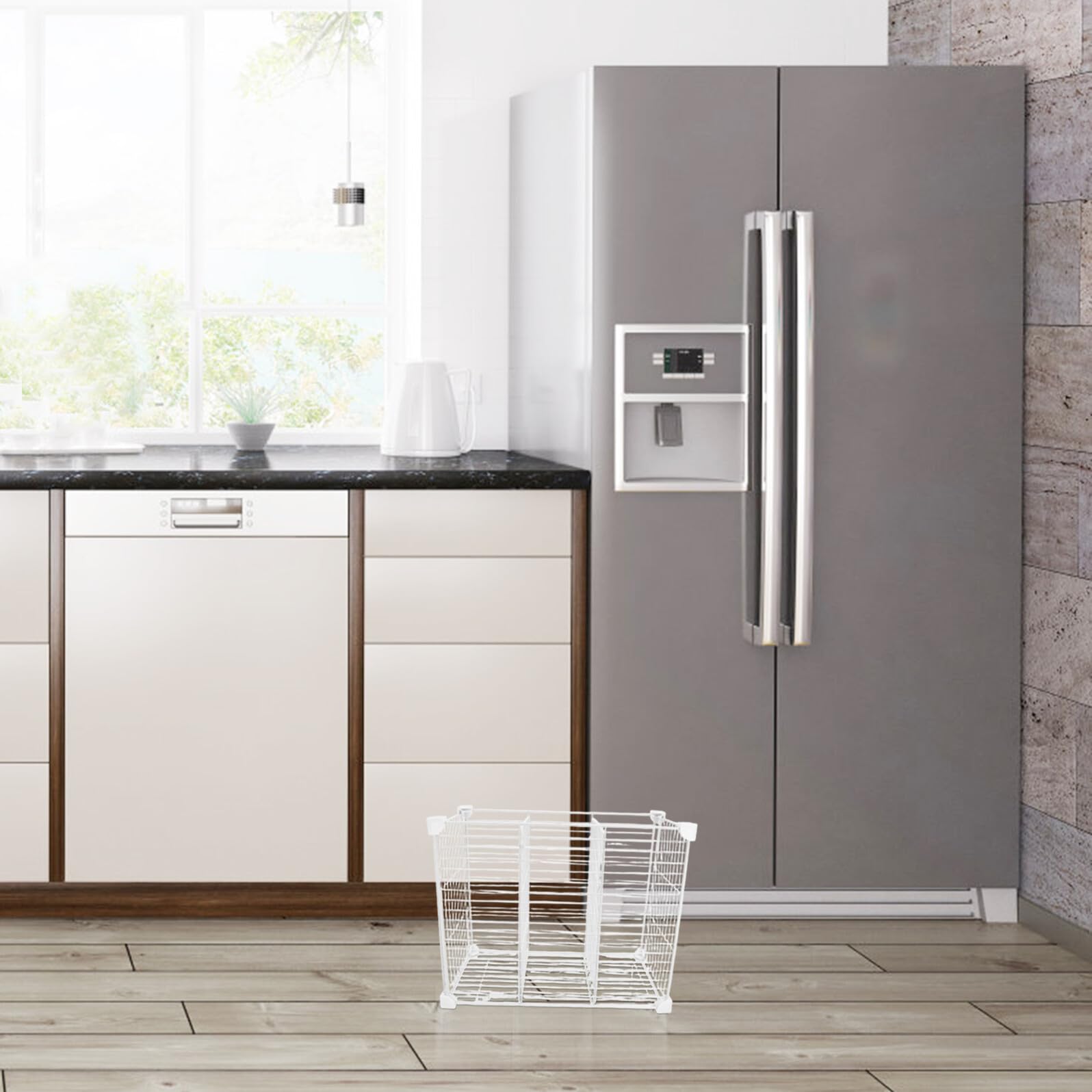 Sewroro Gefriertruhen Organizer aus Metall mit 3 Fächern Temperaturbeständige Gefrierbox Zur Lebensmittelaufbewahrung Modularer Kühlschrank Regaleinsatz für Effiziente Sortierung