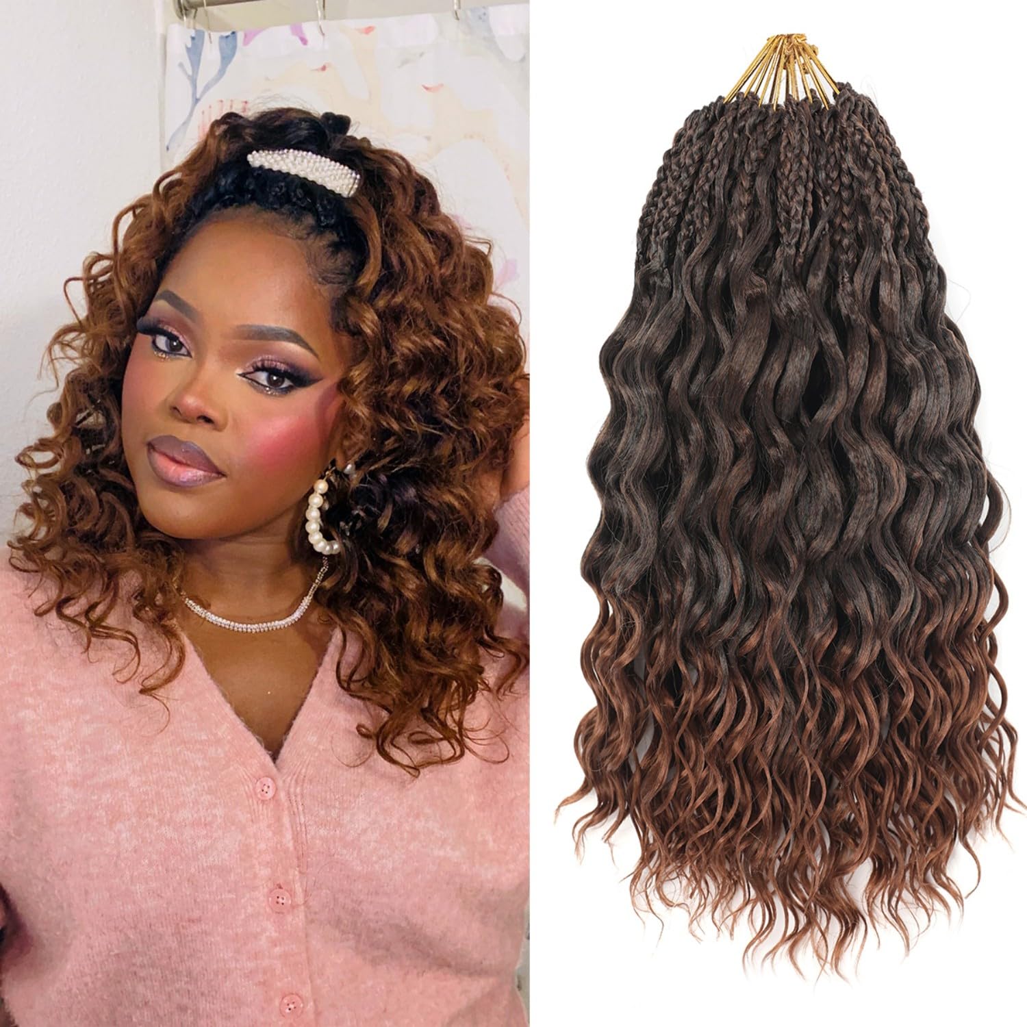 Amazon.com : pojui 18 Inch Ocean Wave Crochet Hair 8 Packs
