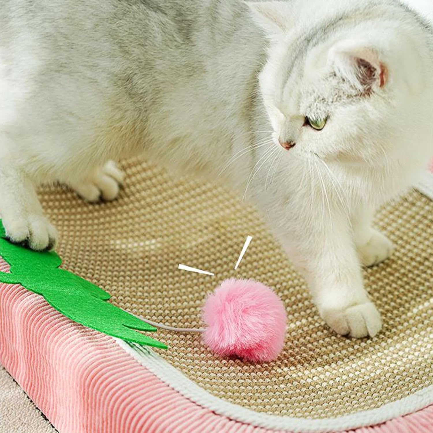 Cat Scratching Board - Strawberry Cat Scratcher Lounger and Sleeping Mat Nest, Pet Supplies for Kittens, Small Dogs, Indoor Sofa, Carpet, Floor, Door, Chair, Couch, or Furniture Protector, Comfortable