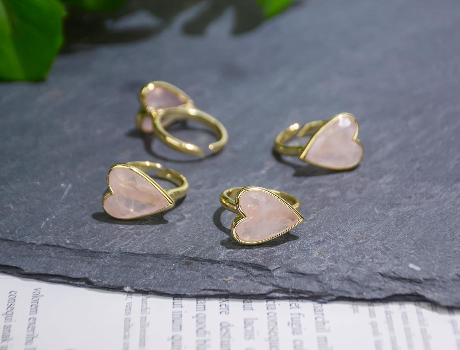 Rose Quartz Ring, Natural Pink Carnelian Ring for Women, Handmade Adjustable Healing Crystal Rings for Rose Quartz Jewelry - Image 2