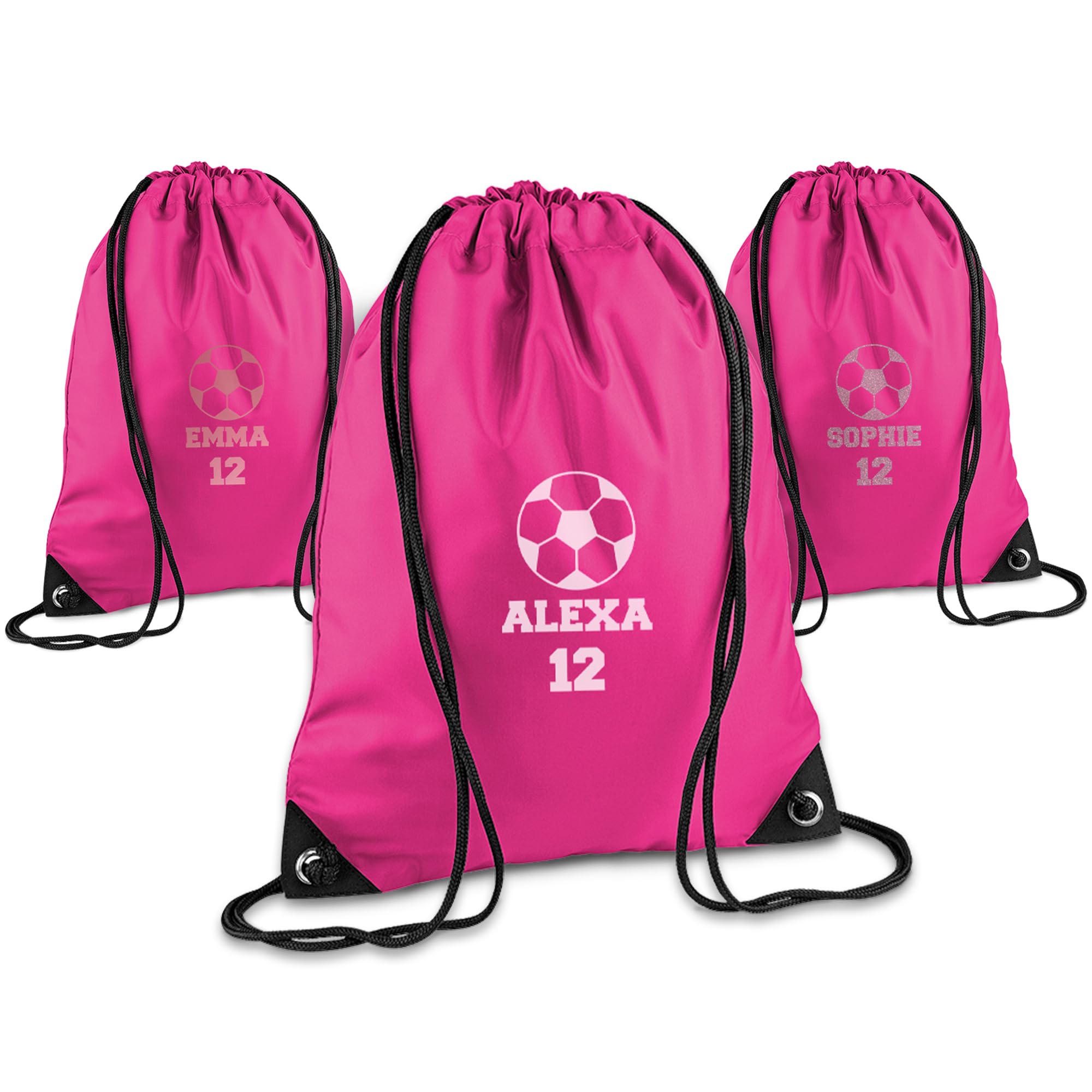 Print Maniacs Personalised Drawstring Bag for Kids Back to School PE Bag, Swim Bag with Name Ideal for Boys, Girls, Toddlers,and Primary School Students Perfect School Bag Fuchsia