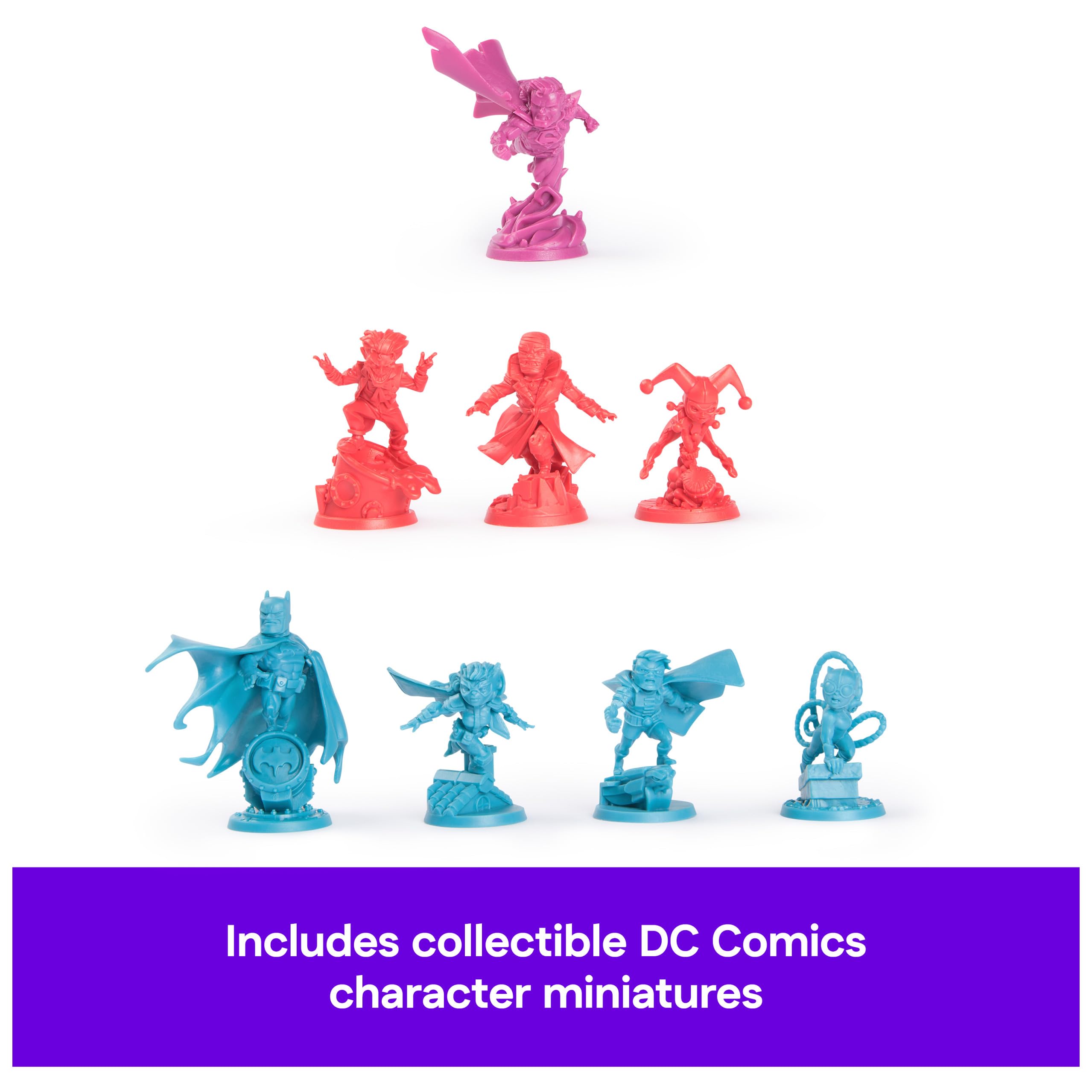 Spin Master Games, DC United Super Heroes Batman Hush, kooperacyjna strategiczna gra karciana dla nastolatków i dorosłych, miniatury kolekcjonerskie, 1-5 graczy, wypełniacz pończoch, pomysły na