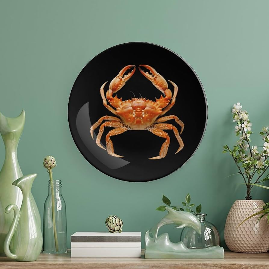 食器    Crab plate XISUNYA 6 Inch Decorative Plate, Crabs Tableware Plate