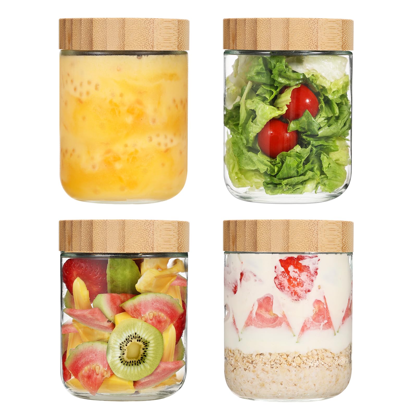 Chenshia Glass Overnight Oats Jars Mason Airtight Container Lid & Spoon - View #12