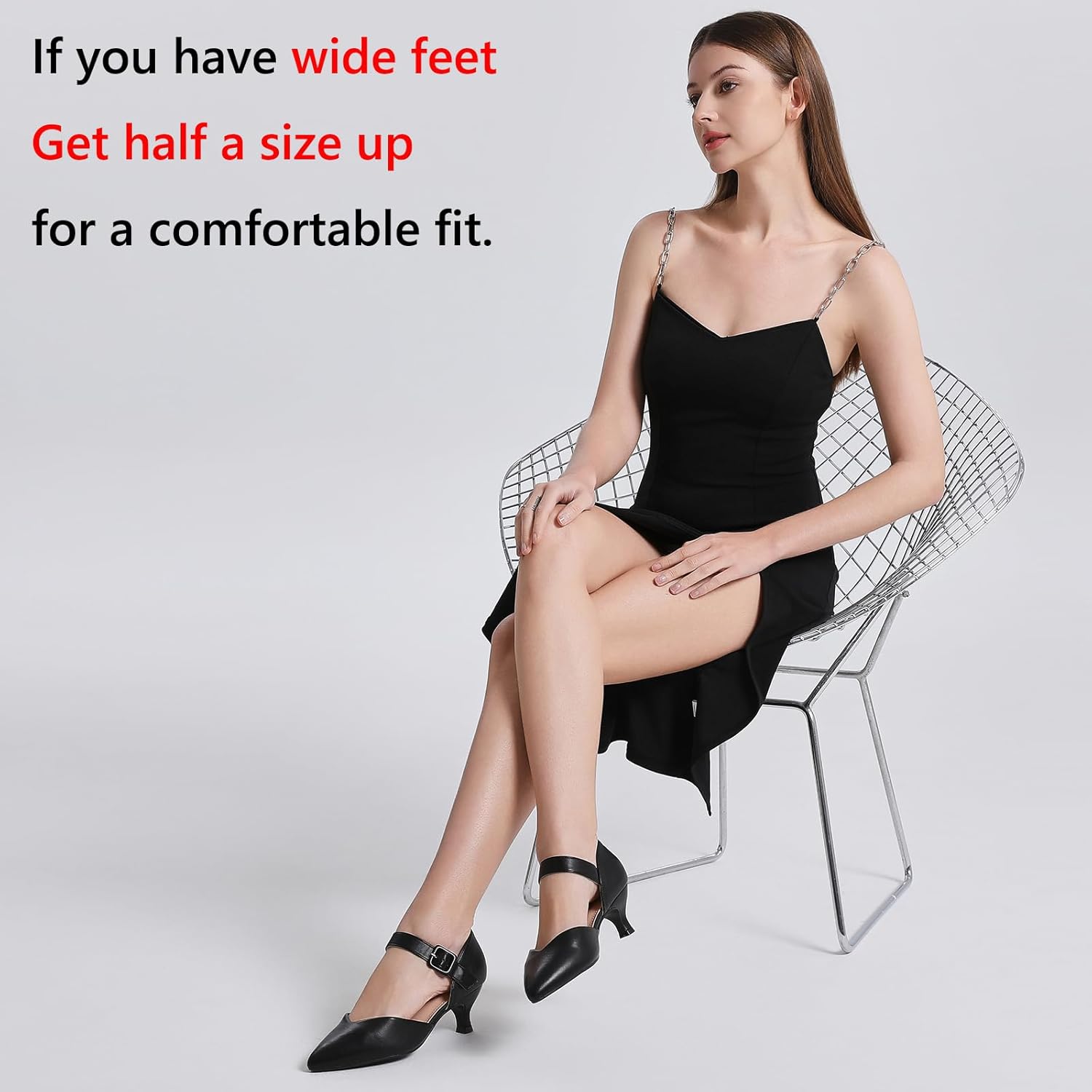 RIBONGZ Comfortable Kitten Heels for Women Pointed Closed Toe Ankle Strap Buckle Heels Slip on Low Heel Church Pumps Wedding Bridal Party Dressy Shoes - Image 7