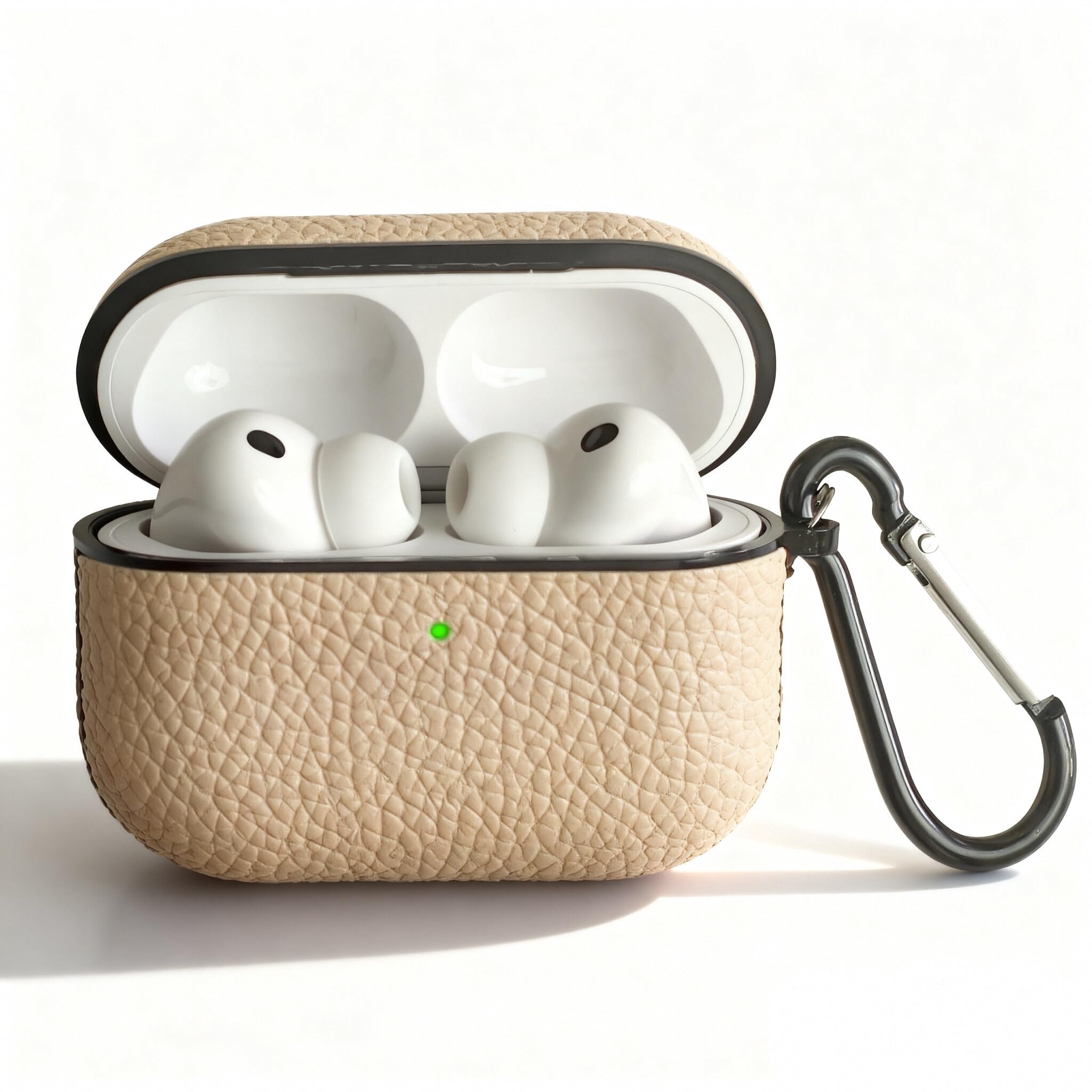 for Leather AirPods Pro 3 Case 2025|Cute Hard Air Pods Pro 3 Case (Model A2700​​/A2931)|with Keychain|Retro Airpod 3 Pro Cases for Man Women(Apricot)