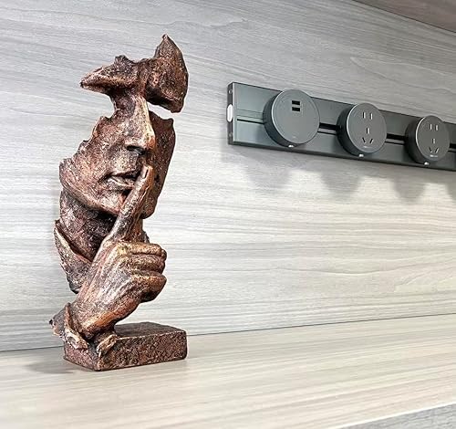 Miniatura 7 de SMRTHMRT Esculturas abstractas de pensadores, estatua creativa de The Thinker, Keep SilenceSilence is Gold Charaters, decoración de oficina en casa