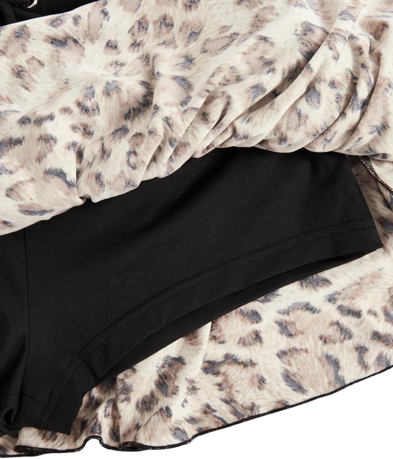 Verdusa Women's Leopard Print Tiered Layered Ruffle Mini Skirt Lace Up Tie Front Short Skirts - Image 5