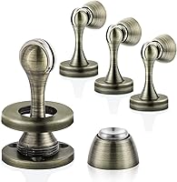 Vista 17 de KOLAKO Topes de puerta, topes magnéticos de puerta, color blanco, soporte de pared cepillado, soporte de puerta magnético moderno, protector