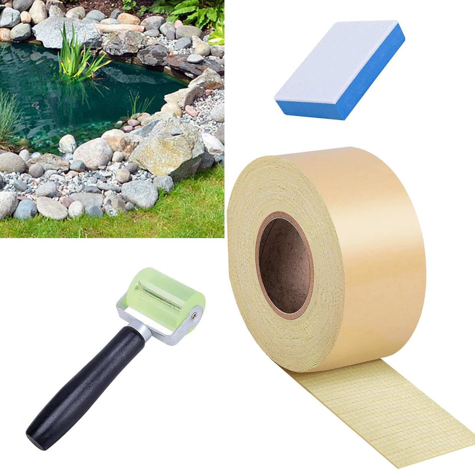 Nastro biadesivo in butile per la riparazione di rivestimenti in EPDM, sigillante impermeabile, soluzione di riparazione per stagni pesanti