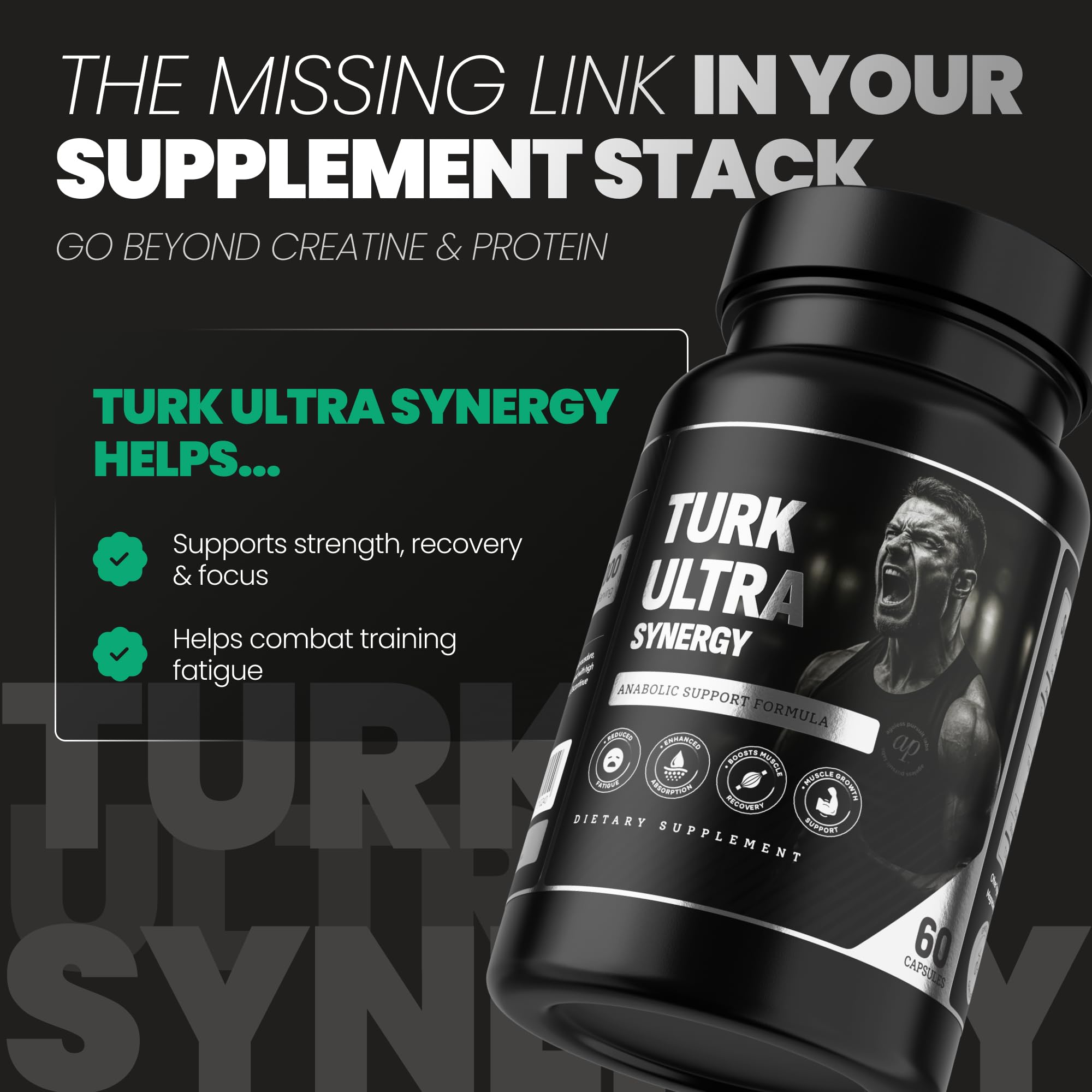 Turkesterone & Tongkat Ali for Men (60 Capsules) - Turkesterone 500mg + Tongkat Ali 500mg + Apigenin 25mg + BioPerine 5mg per serving to boost stamina, muscle growth and builder - Made in The USA — Amazon image 6