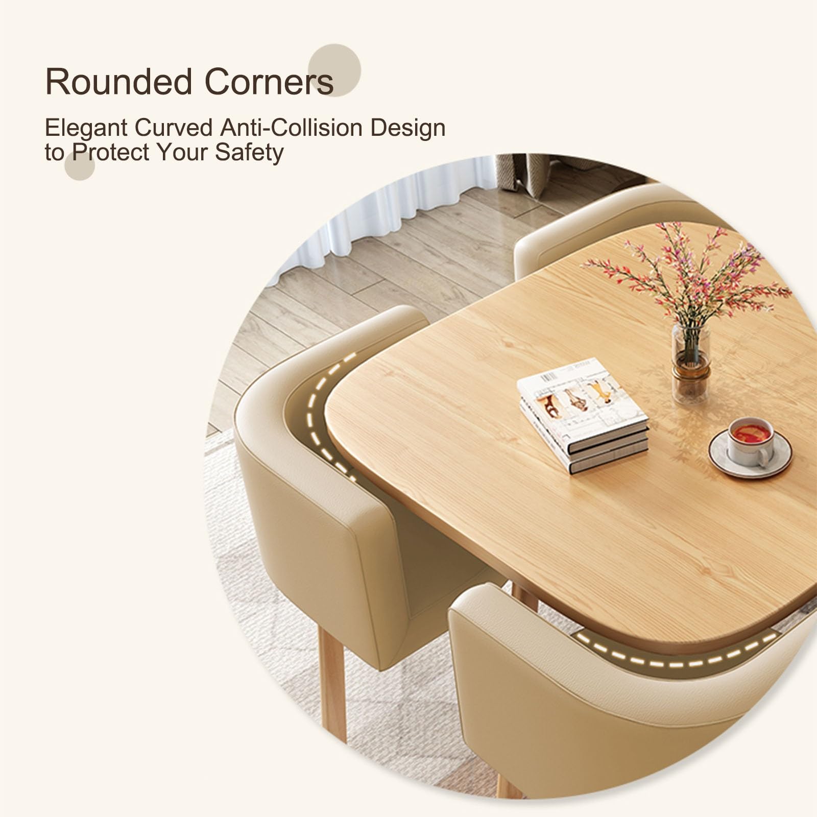 JHDXL Tavolo da Conferenza per 4 persone, Combinazione Tavolo e Sedia per Reception per ufficio, Tavolo da Balcone Moderno con Sedie per Sala Soggiorno(Yellow)