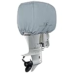 Explore Land Outboard Motor Cover - Waterproof 600D Heavy Duty Boat Engine Hood Covers - Fit for Motor 115-225 HP, Grey