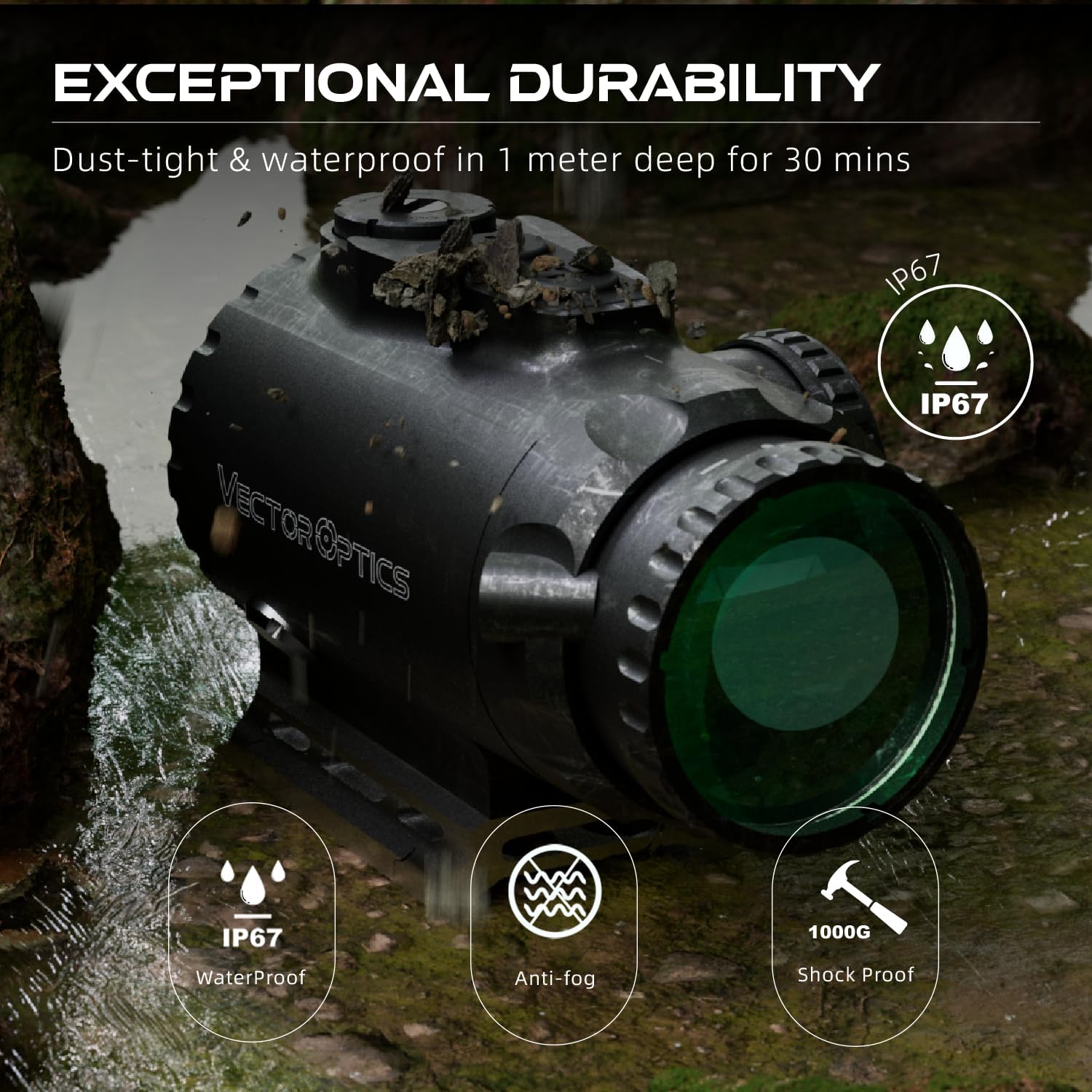 Vector Optics Paragon 1x16 Mini Prism Sight 2 MOA Center Dot Reticle 10 Levels Illumination Riflescope Absolute Co-Witness 21mm Picatinny Rail for .223/5.56mm Fast Target Acquisition, SCPS-M01