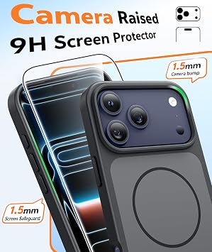 FNTCASE for iPhone 18 Pro/17 Pro ケース ブラック:マット MagSafe対応