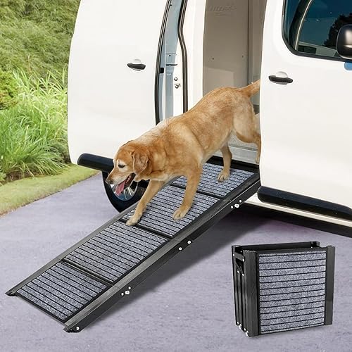Rampa plegable para perros de 42 pulgadas de largo para furgonetaminivan, rampa para perros con superficie antideslizante para alfombra, rampa
