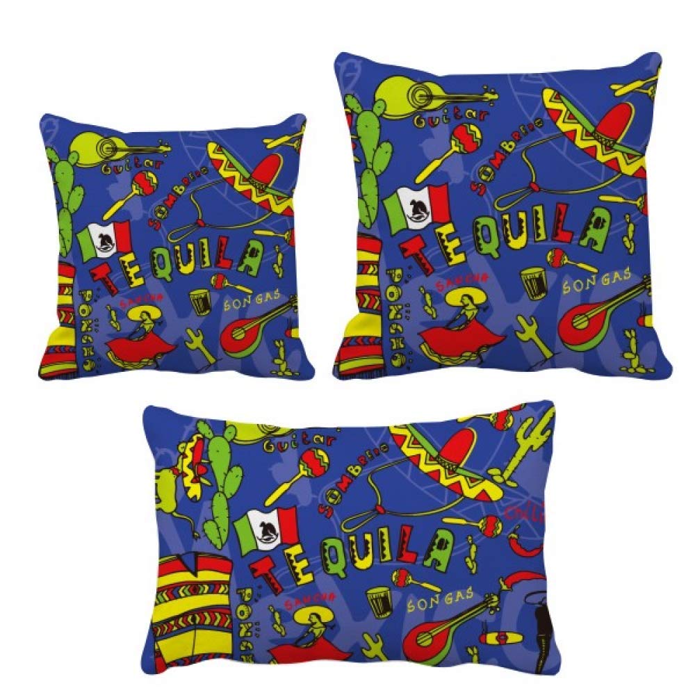 Coussin Mexique sombrero et tequila, une idée cadeau originale de créateur