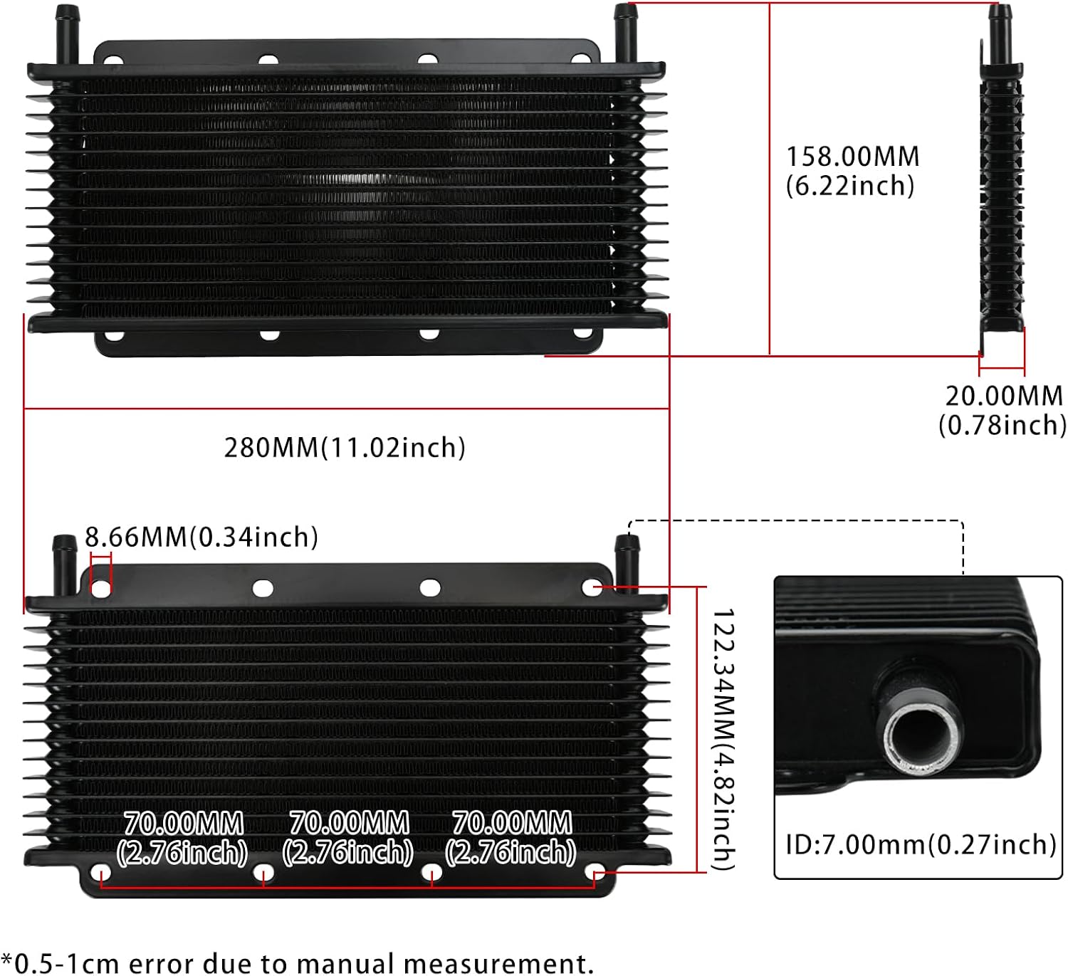 14 Rows Rapid-Cool Transmission Cooler Aluminium alloy Universal Fluid Coolers – Not for Direct Replacement