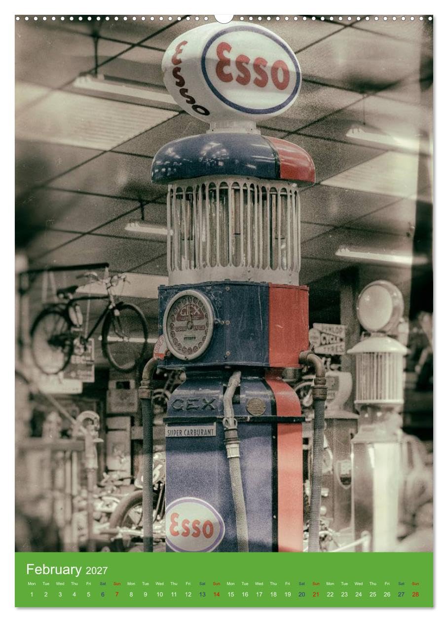 Fuel vintage pumps (Wall Calendar 2027 DIN A2 portrait), CALVENDO 12 Month Wall Calendar: Photographs of old fashioned petrol pumps