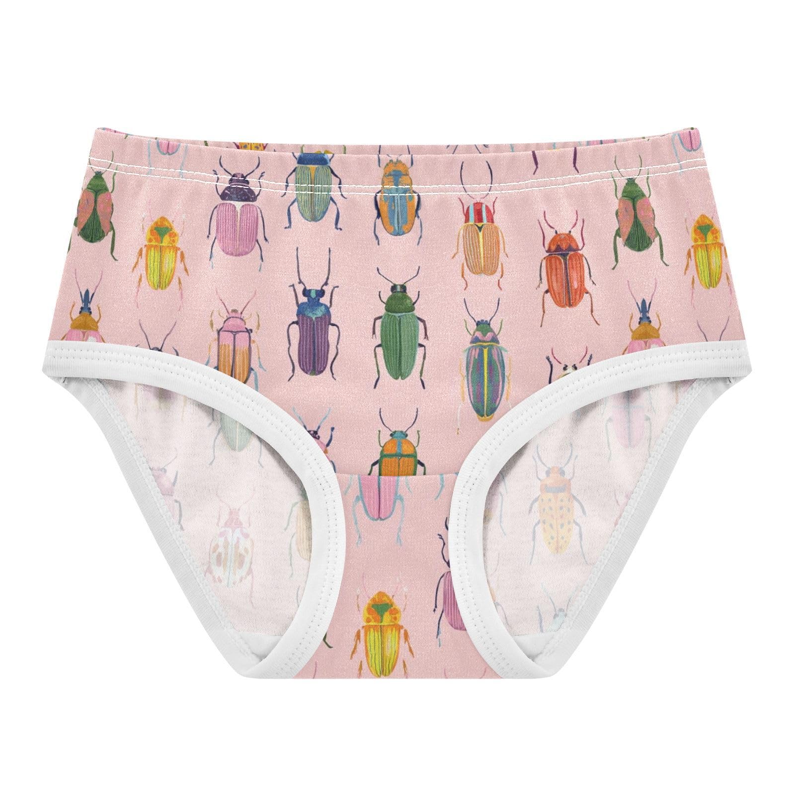 Wusikd Cute Beetle Pink Girls Underwear Cotton Girls Briefs Soft Toddler Underwear 2T