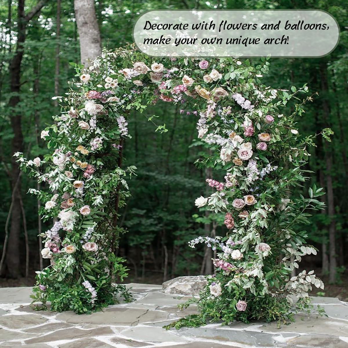 Teabelle Metal Garden Arbor Trellis, Black Arch for Climbing Plants, Wedding Outdoor Arch for Ceremony, Flowers and Plants Support Structure Stand for Lawn Patio Backyard Decoration