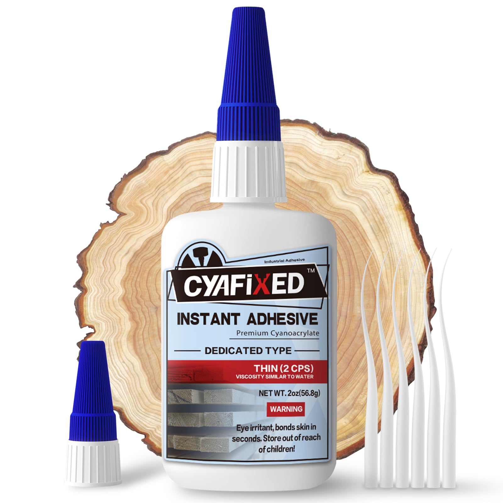 CYAFIXED Professional Grade Cyanoacrylate Super Glue, Super Thin Viscosity CA Glue for Woodworking, 2 oz. (56.8 Grams) - Instant Adhesive for