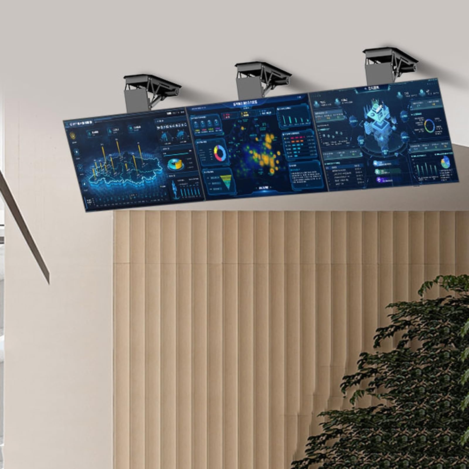 Support de télévision escamotable et motorisé avec Levage Automatique, Fixation Murale réglable au Plafond, Compatible avec Les téléviseurs de 50 à 90 Pouces, et té,