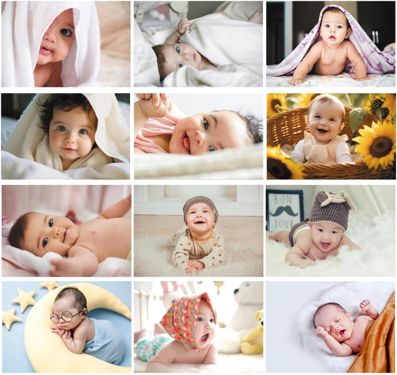 Fit-in Trends Smiling Cute baby Poster | Poster for Pregnant Women | HD Baby Wall Poster For Room, Bedroom Decoration| Size 12 x 18 Inch|Baby Posters| Set Of 12