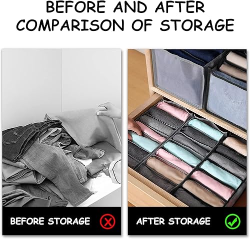 Miniatura 4 de Organizador de ropa de armario, organizador de cajones de 2 piezas, organizador de ropa, organizador de armario, compartimento para jeans, caja de