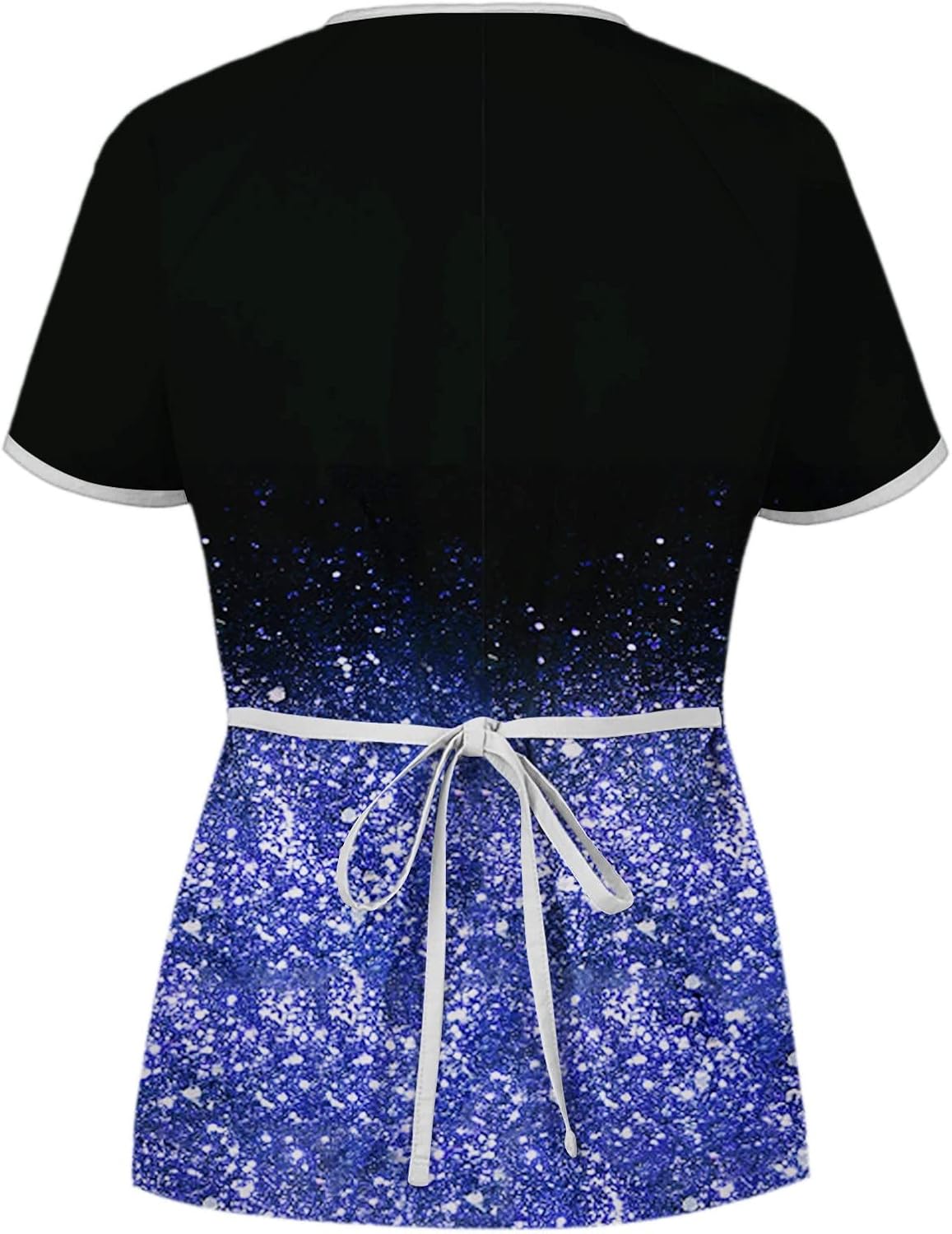 Women's Floral/Animal Printed Workwear Scrubs Tie Back Mock Wrap Short Sleeve V-Neck Tops with Pockets S-5XL: Clothing, Shoes & Jewelry