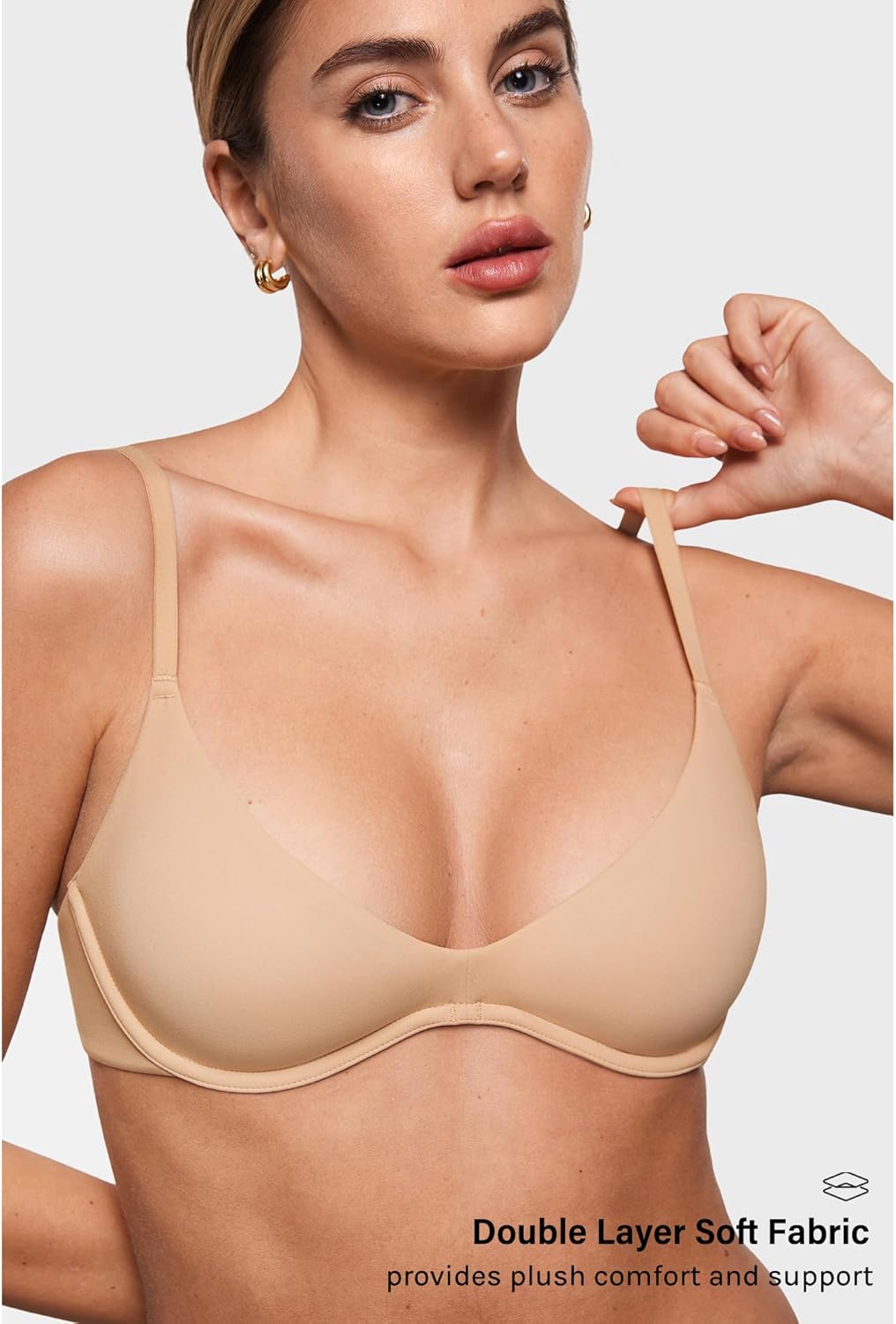 INLYRIC Women's Inbarely Plus Plunge Bra - Unlined Underwire Sexy Demi Balconette Bras - Image 2
