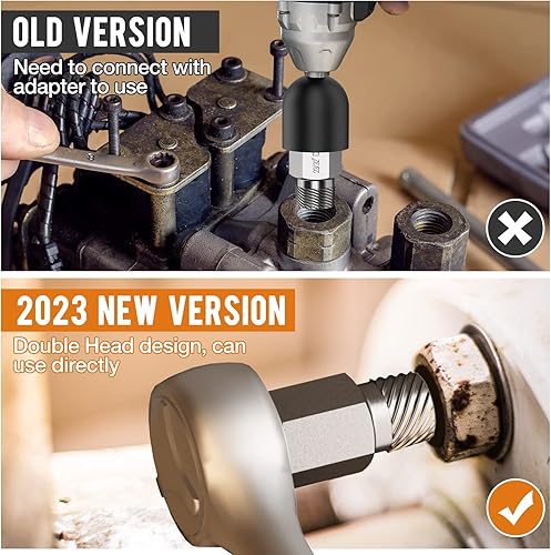 Vista 35 de XEWEA Juego de 25 extractores de tornillos, cabeza hexagonal, multilínea de fácil salida, herramienta extractor de pernos fácil de salir, acero