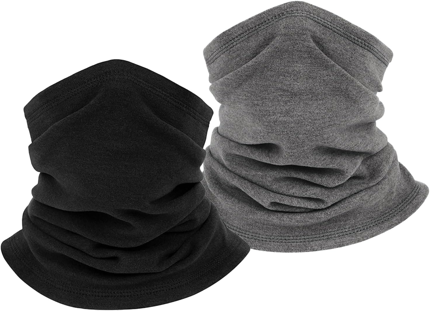 SEFIRST 2er Set Winter Halsschlauch Kinder - Winddichter Loop Schal Schwarz & Blau