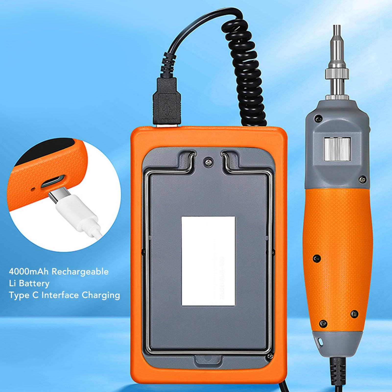 Optical Fiber End Face Detector Orange 400x 5in Touch Screen Real Time Video Probe Fiber Optic Inspection Kit With Sc Fc St Lc Connectors