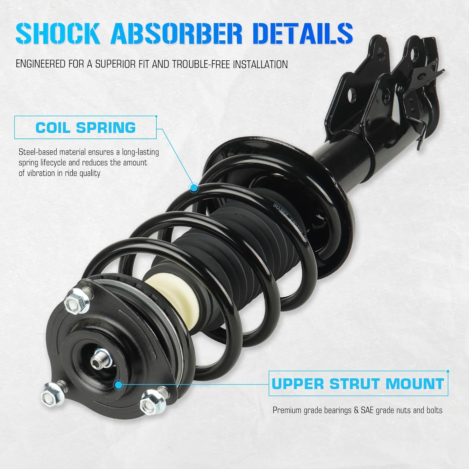 172287 172286 Front Struts Shocks for 06-11 Honda Civic ONLY Sedan 1.8L / Acura CSX ONLY Sedan 2.0L 2006 2007 2008 2009 2010 2011, w/Coil Springs Strut Shock Absorbers Assembly Suspension Kit