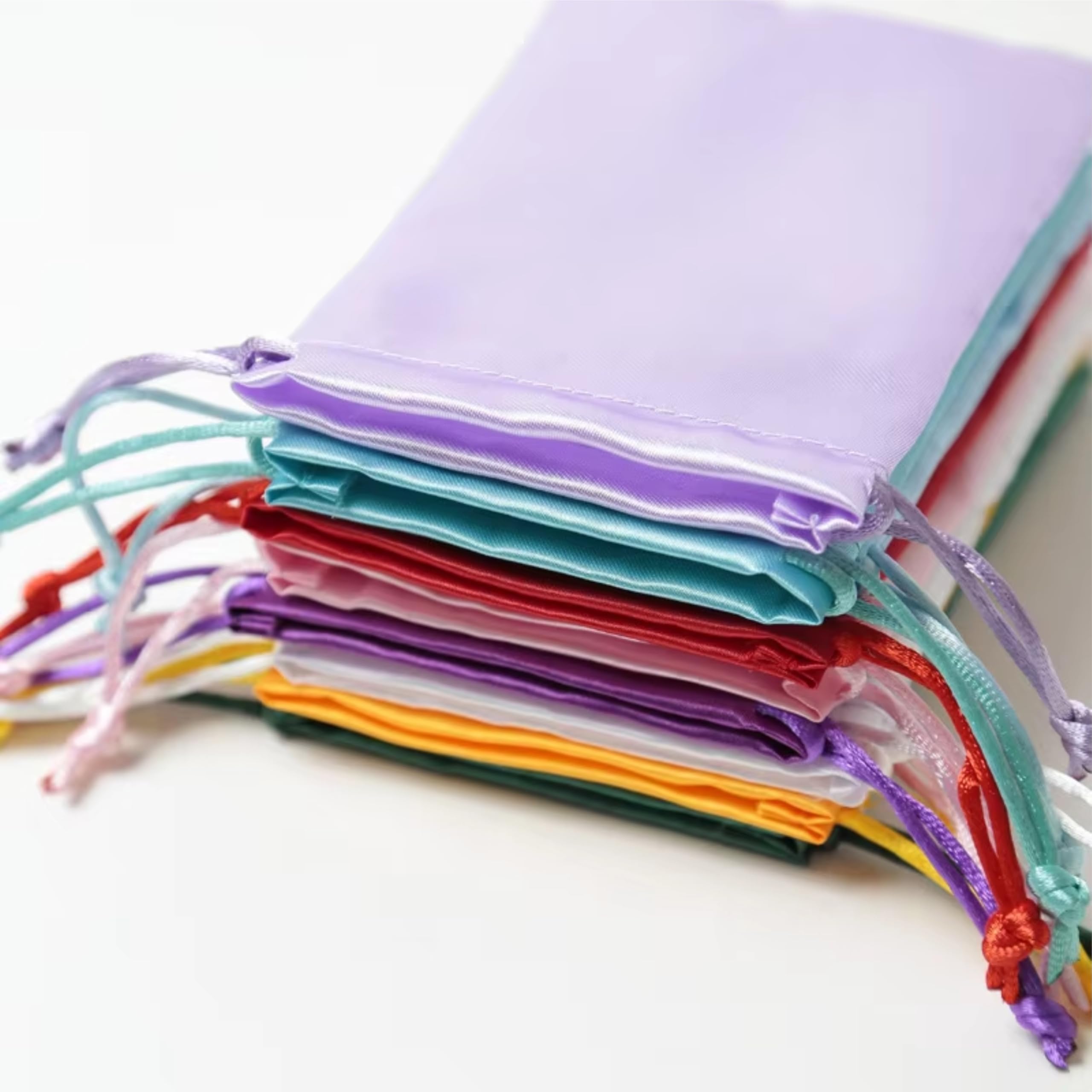 Beinglegant 9X12 Cms 10 Pcs. Drawstring Satin Silk Jewelery Drawstring Gift Bags | Dust Bag Pouches | Best for Weddings, Functions, Baby Showers Mix Colour-image-14
