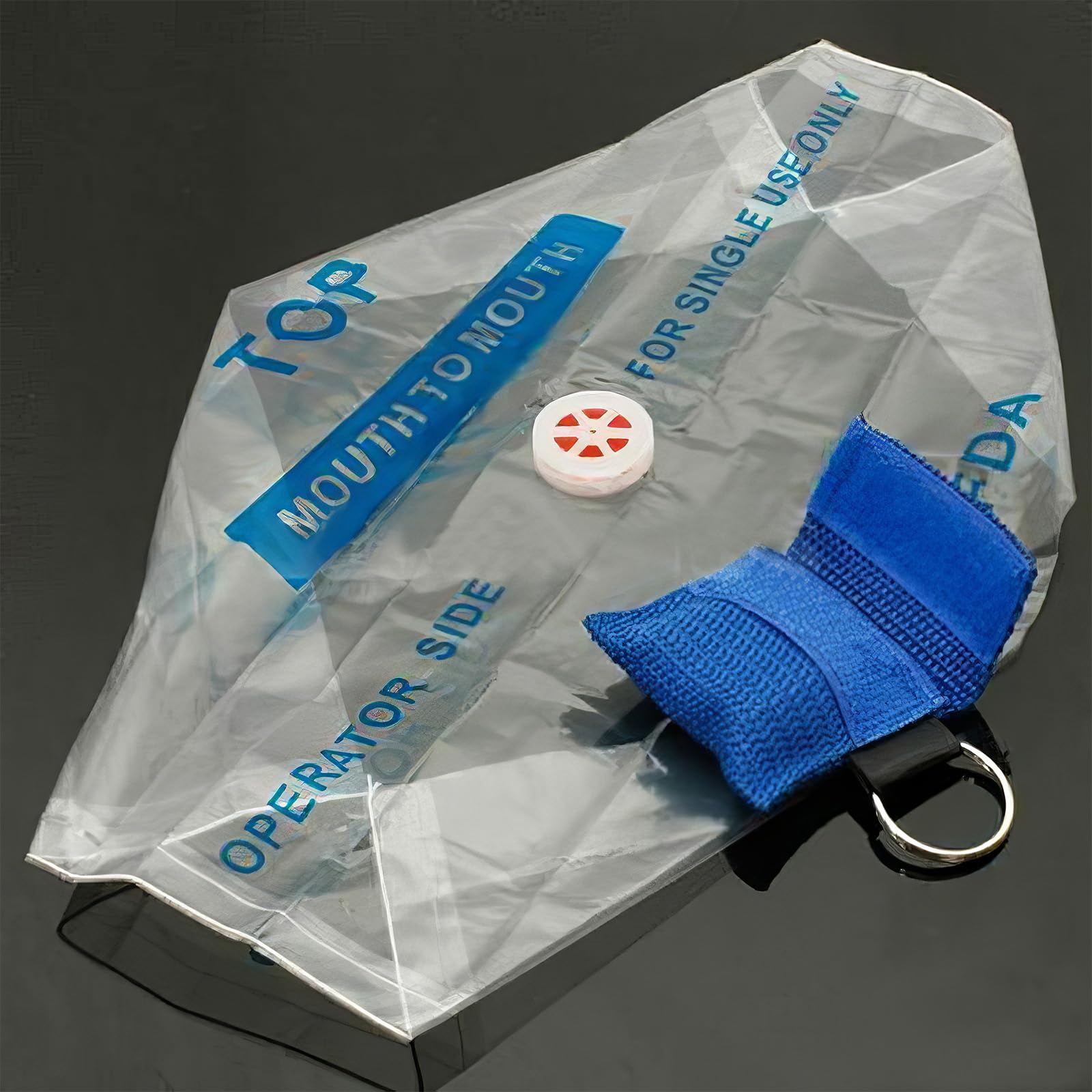 4 PCS Maschera di respirazione Portachiavi CPR Face Shield di Primo Soccorso Maschere respiratorie per Adulti e Bambini, Panno di Emergenza per Il Primo Soccorso o addestramento AED