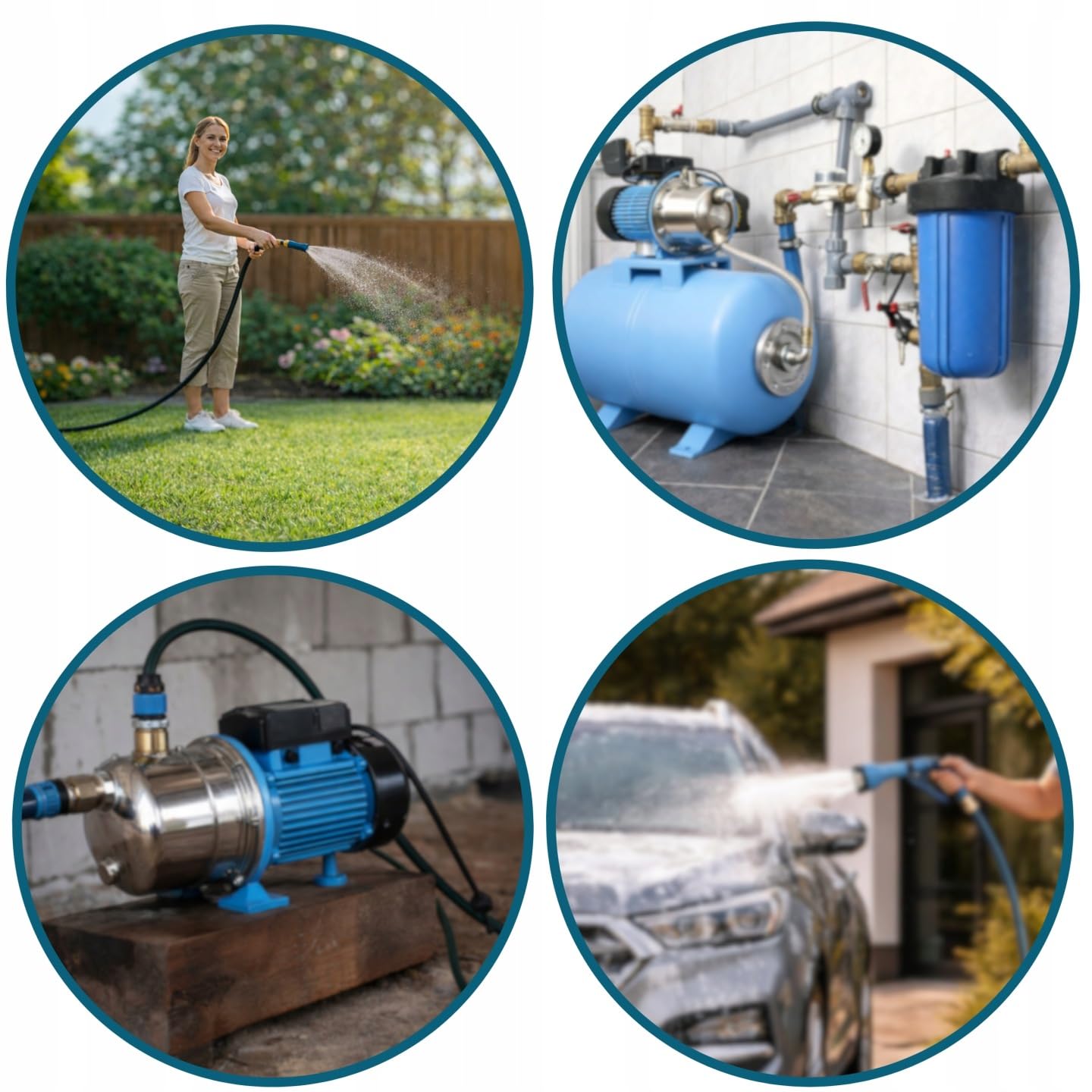 Serbatoio a pressione JS 1100 - Pompa per l'approvvigionamento idrico domestico con serbatoio da 100L - Acciaio inossidabile INOX - Pompa dell'acqua (3600 l/h, 1100W, altezza di sollevamento 50m