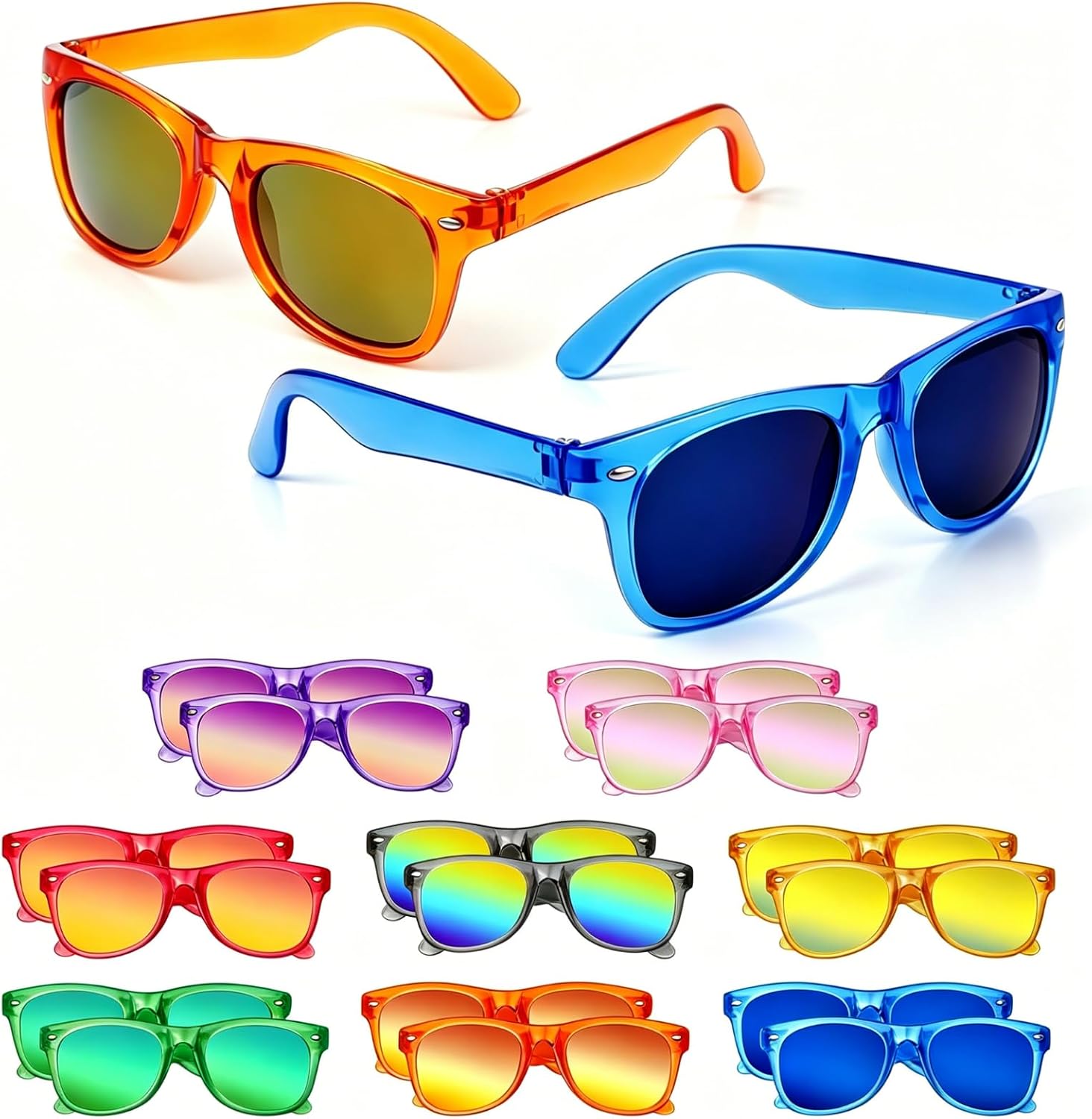 16 Pack 8 Colors Kids Sunglasses, UV400 Protection for Boys Girls Age 3-8, Perfect for Beach Pool Birthday Party Favors & Goody Bag Stuffers