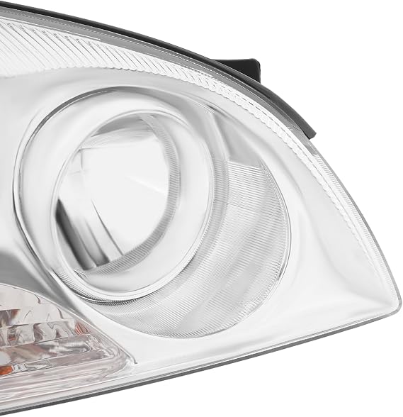 Front Headlight Assembly For 2007-2008Kia Optima, Right Passenger Side Replacement, Halogen Headlamp Chrome Housing Clear Lens