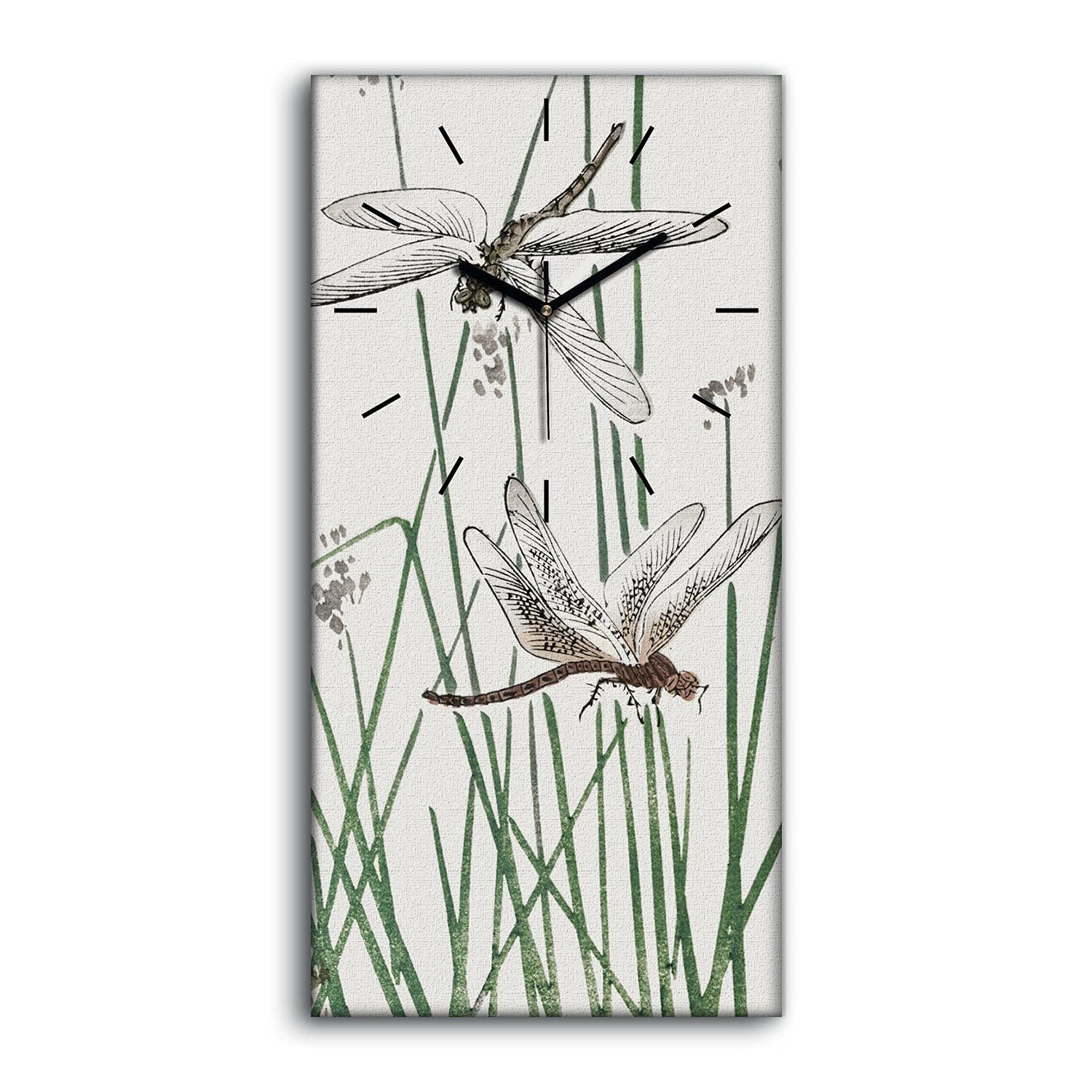 Horloge sur Toile pour salon et chambre moderne décoration murale zen insectes asiatiques