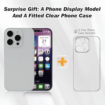 Without Logo Non-working Phone Dummy Display Model Pretend Phone toy for Phone 16 Pro max 6.8 inches - Silver Colorscreen