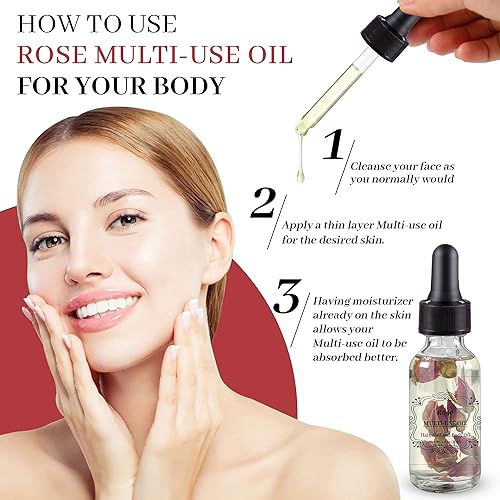 Miniatura 5 de NP NATURES PHILOSOPHY Aceite de rosa multiuso, aceite esencial orgánico fragante de plantas para cara, cabello, cuerpo, cuidado de uñas y masaje, 1