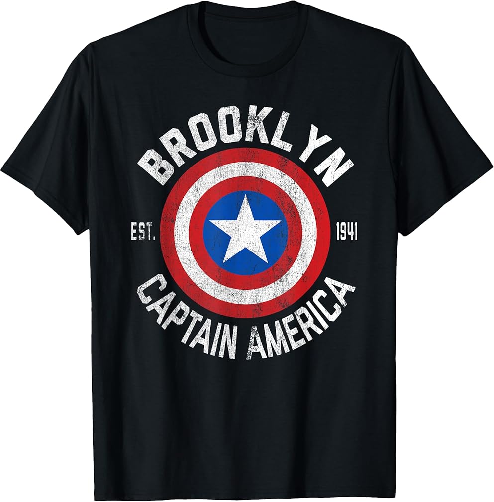Comics Retro Classic Captain America Brooklyn Shield T-Shirt