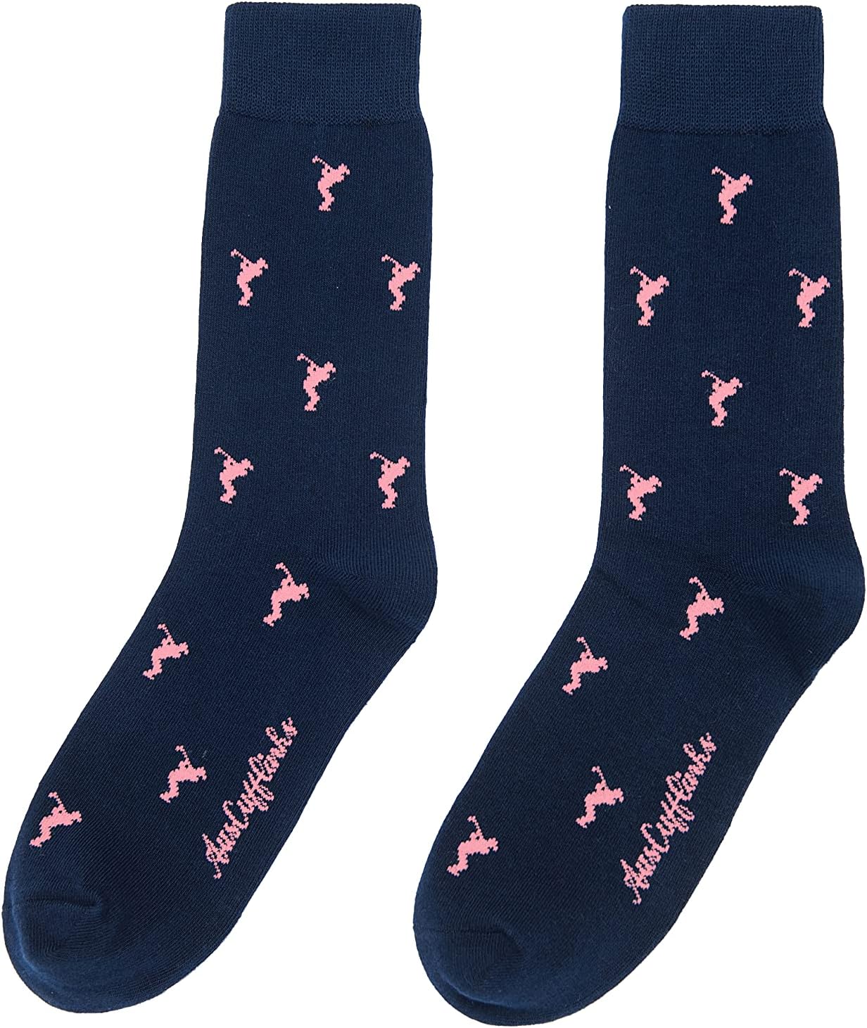 Auscufflinks Golfer Sports Socks | PINK Woven Golf Socks for Him | Birthday Gift for Golfers